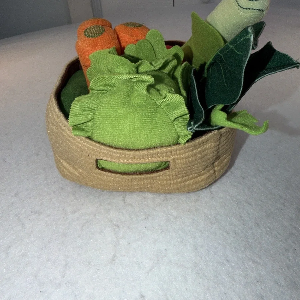 CHILDRENS SOFT PLAY VEGETABLES IN A BASKET TOYS IKEA CARROTS TOMATOES MUSHROOM +